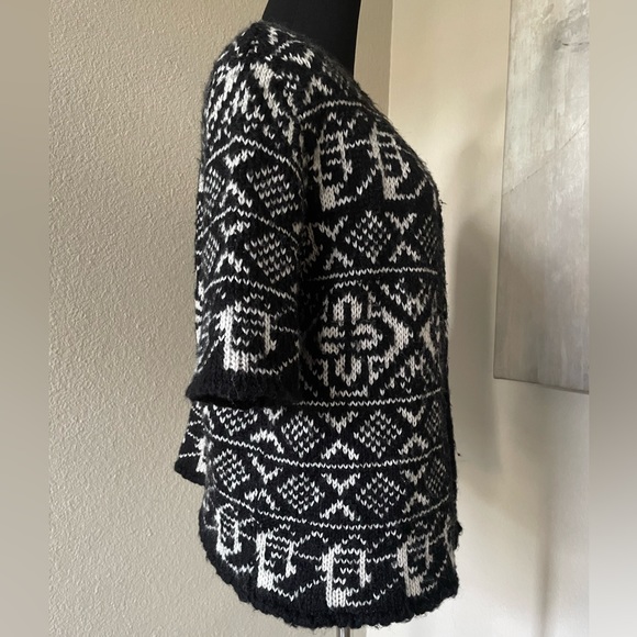 Zara wool blend open printed cardigan L - Picture 5 of 10